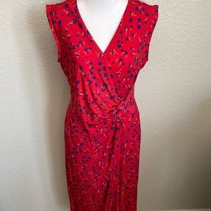 Banana Republic Factory Print Twist Faux Wrap Dress